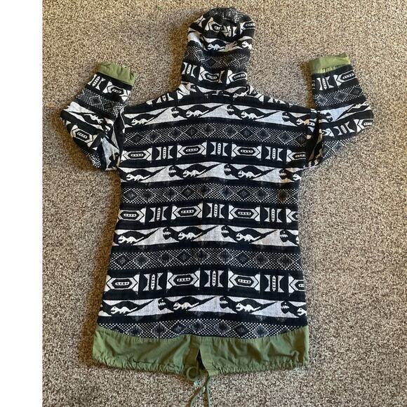 Sloane Rouge Women's Jackets Hooded Aztec Print Geometric Tribal Printed Dino M - Picture 4 of 8